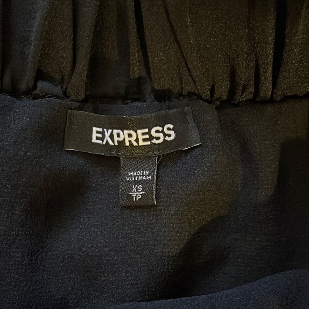 Express Black Off-Shoulder Ruffle Top - Picture 2 of 2
